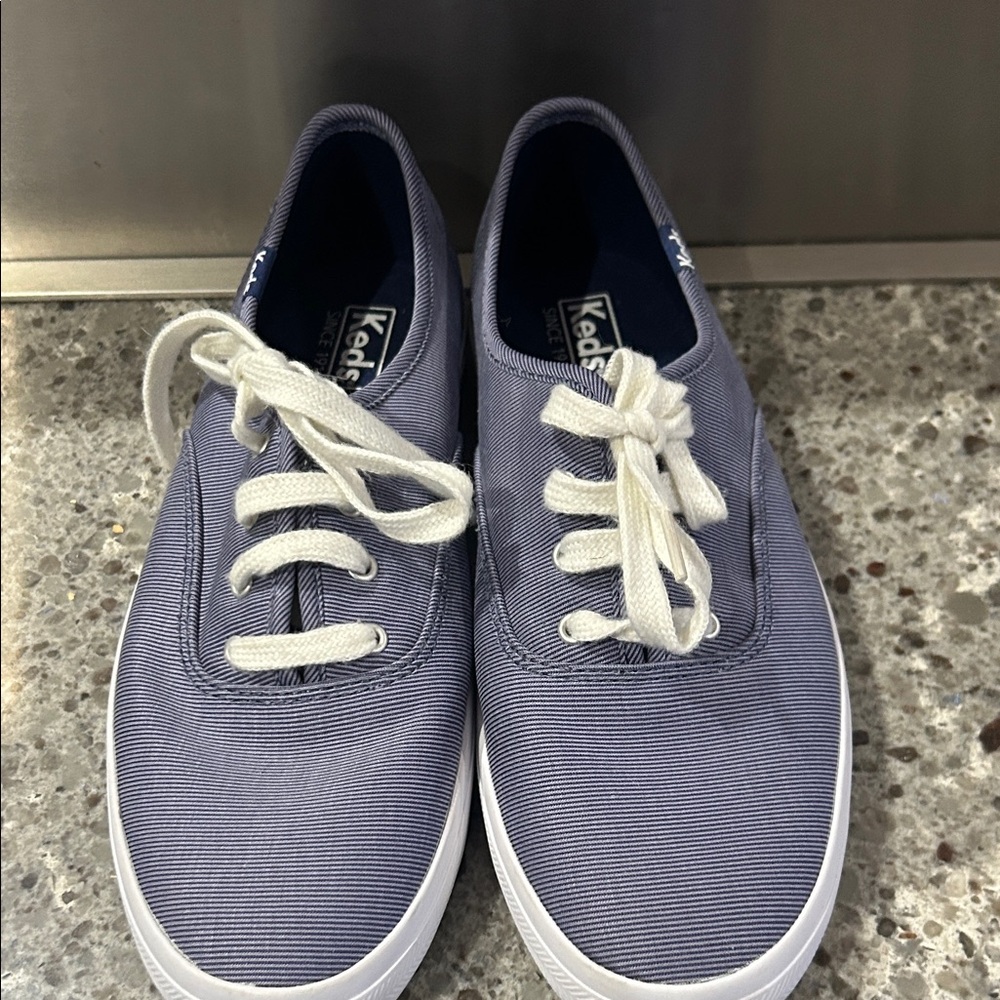 Keds Navy Canvas Sneakers with White Laces